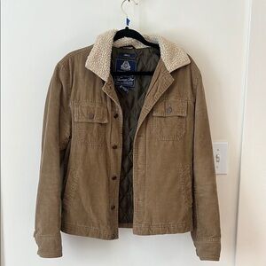 Men's Brown Sherpa-Lined Jacket
